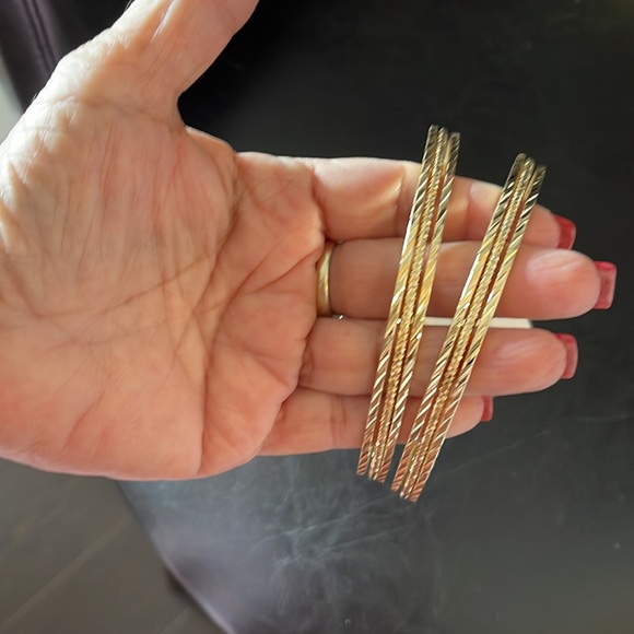 Nine West Jewelry - NINE WEST HUGE 3 LAYER GOLD HOOPS 4'